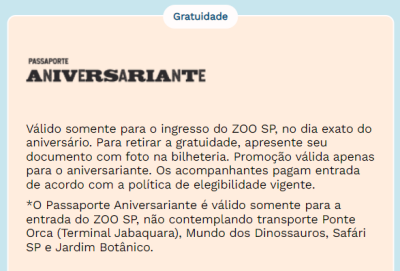 desconto Zoologico de São Paulo para aniversariante