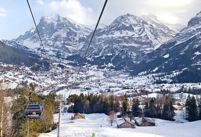 Grindewald na Suíça, Grindewald nos Alpes Suíços, inverno na europa