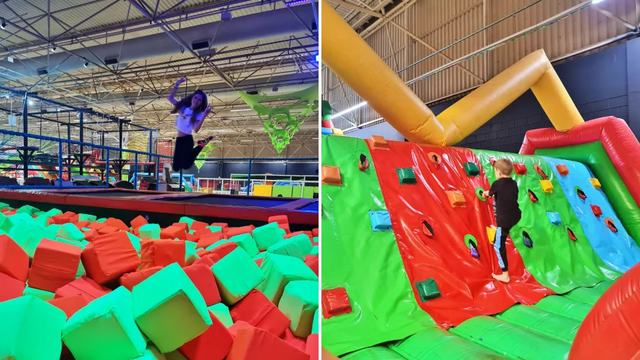 Vamos Por Aí se divertindo nos circuitos do Morumbi Park, uma das melhores dicas de passeios com filhos em SP para gastar energia com segurança.
