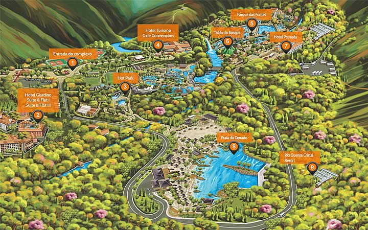 Mapa do Rio Quente Resorts