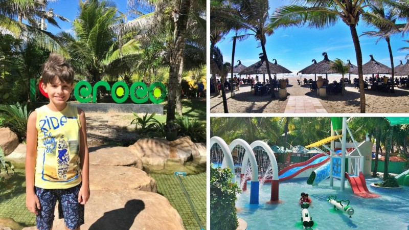 Barraca de Praia em Fortaleza com espaço kids, piscina e recreação para crianças, Croco Beach em Fortaleza