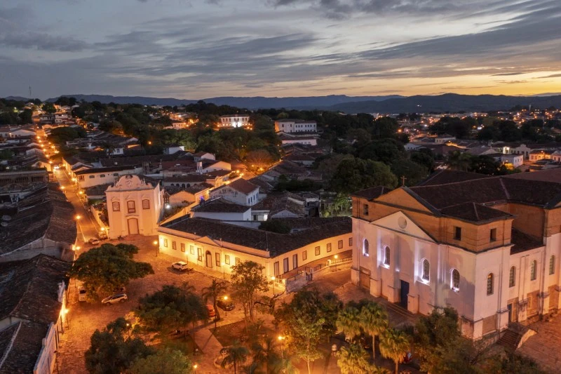 centro histórico da Cidade de Goiás, patrimônio do Estado. Vista aérea.