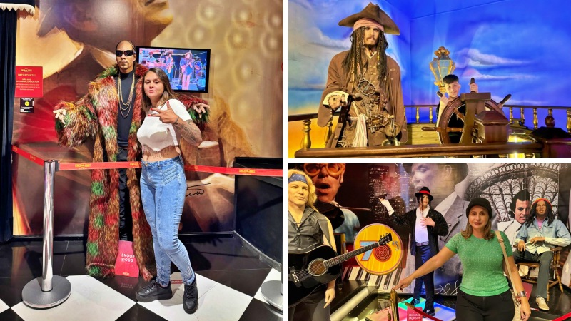 celebridades do museu de cera Dreamaland, piratas do Caribe, Mikael Jackson e outas celebridades em seu tamanho real
