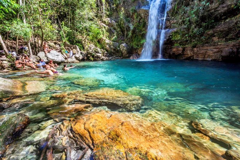 Cachoeira Santa Bárbara uma das maravilhas de Goiás, principais cidades turísticas de Goiás