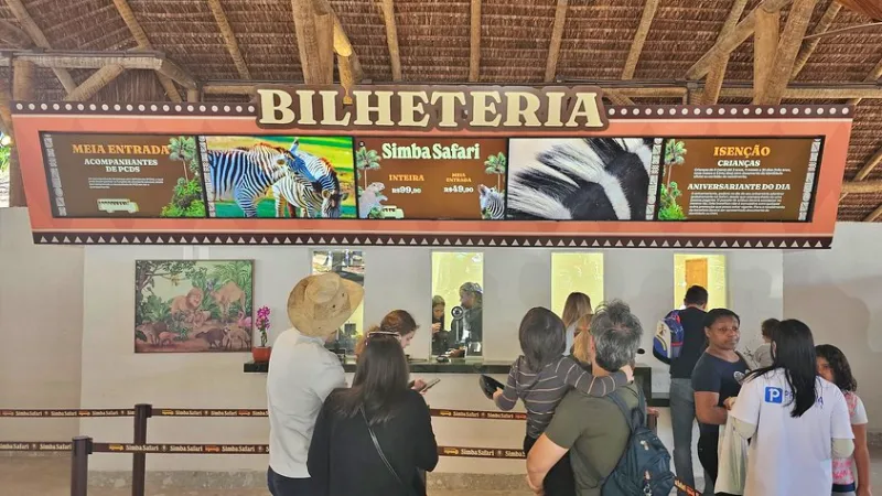 Bilheteria do Simba Safari São Paulo para compra de ingressos